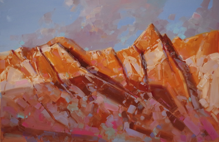 Everest Lhotse - Nepal Alps, Landscape oil Painting, Large size, Handmade art, One of a Kind, Signed with Certificate of Authenticity 
